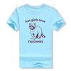 Hot Girls Love Raccoons Tshirt Y2k Womens Fashion Raccoon Lover Saying Tee Wildlife Enthusiasts Camping Outdoor Clothes Gifts