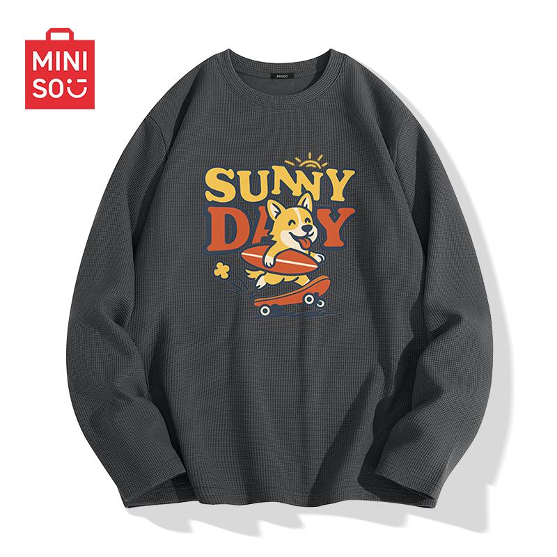 MINISO Men s Heavyweight Draped Long Sleeve T-Shirt 3XL