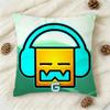 MUSIC Game GGeometry Dash Doublesided Printed Square Decorative Cushion Cover for Sofa Living Room Home Decor