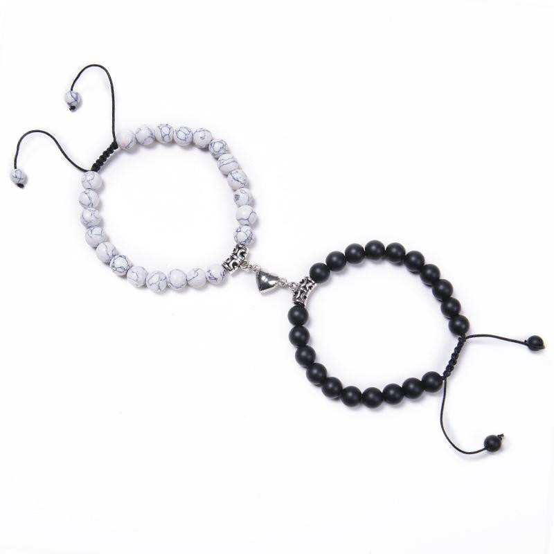 JYL TS Bracelet Heart Magnetic Couple  Beaded Draws True Love & Relationship Bliss