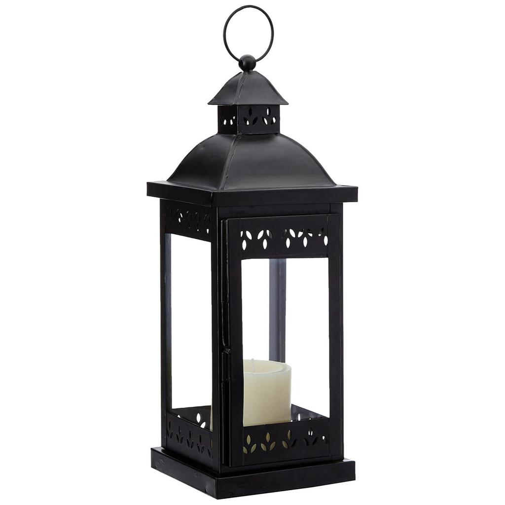 Glass Iron Lantern with One Pillar Candle Lantern for Home Decoration|Candle Holders for Home Decor Pack of 1