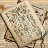 Retro Distressed Plant Book Page 14x18cm Material Paper for Journal Collage Decoration, 10 Sheets