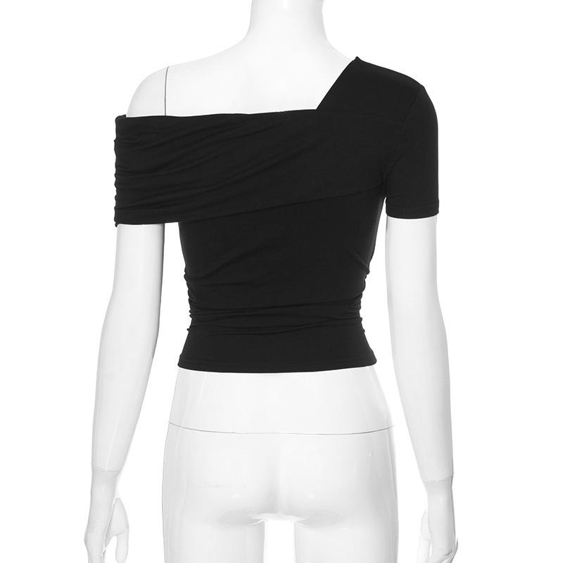 Autumn Backless One-Shoulder Shirred Top for Women