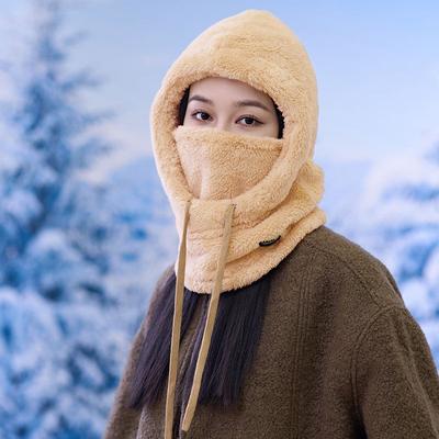 Męski i Damski Zimowy Wiatroodporny i Ciepły Pulower Hat Outdoor Riding Plus Velvet Bluza Hat Szalik Zintegrowany Kapelusz