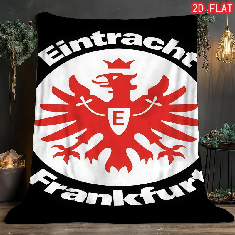 1pz Coperta in Flanella con Stampa Eintracht Frankfurt, Alta Qualità, Confortevole per Tutte le Stagioni, Decorazione per la Casa, Calore e Comfort
