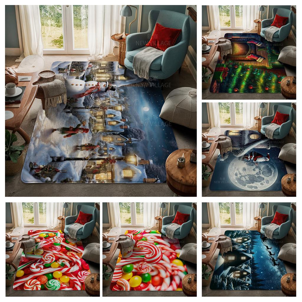House entrance carpet Home door mat Living Room Bath Foot bathroom non-slip water absorption rugs bath Merry Christmas winter