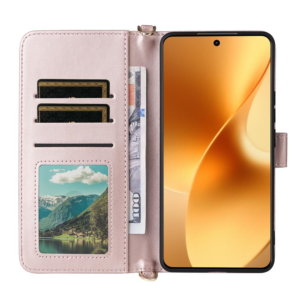 For Realme 15 Pro 5G/15 5G Case with Shoulder/Wrist Strap Leather Phone Cover Stand Wallet