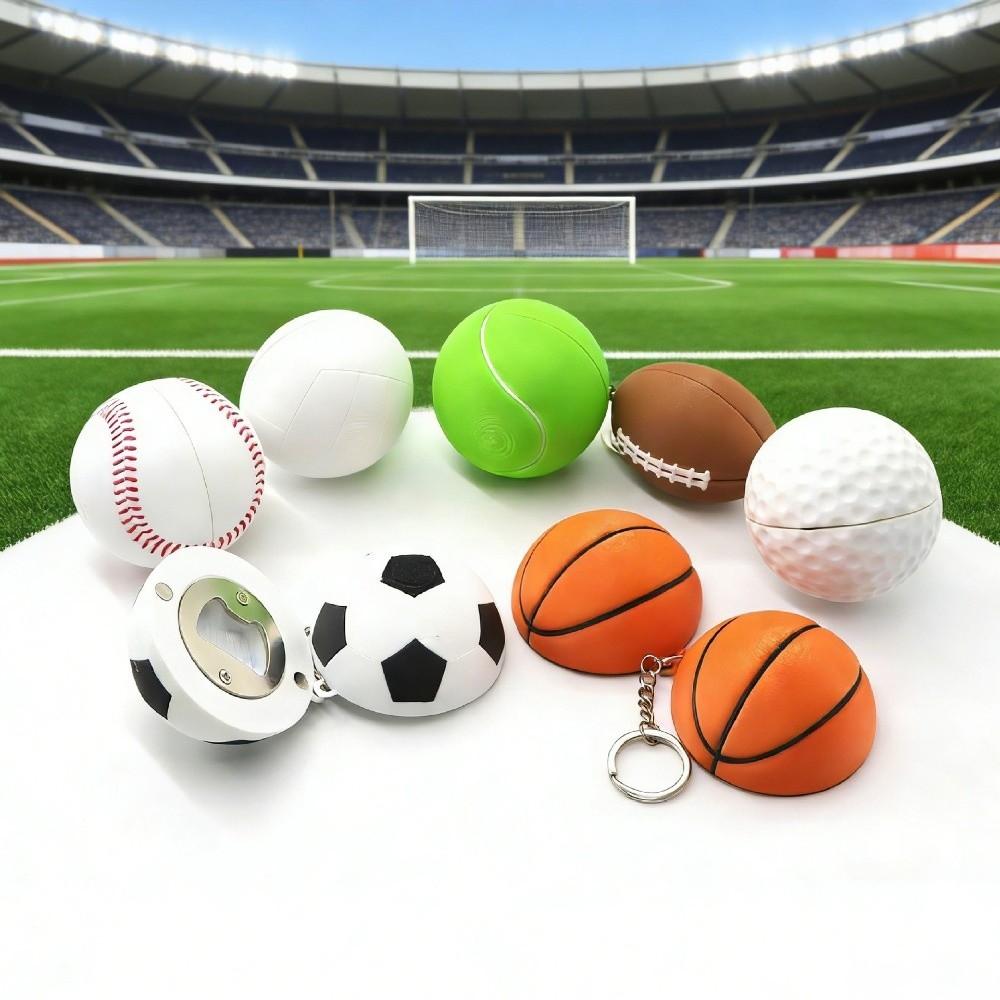 Funny Magnetic Bottle Opener Sports Theme Ball Key Chain Sports Ball Bottle Opener  Birthday Gift