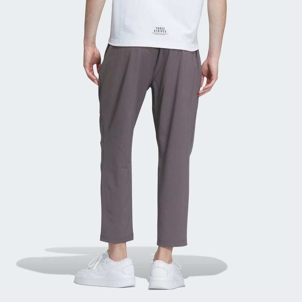 Adidas Aeroready Must-Have Pants Solid Color Logo Tapered Cropped Woven Sports Pants Men Pants Charcoal IT3982