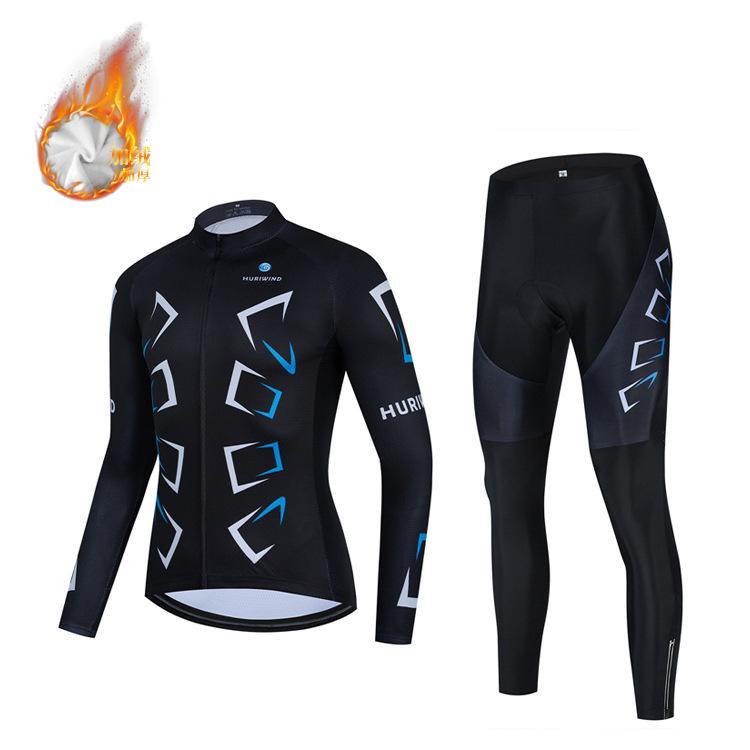 2026 Long Sleeve Cycling Suit Autumn and Winter Outdoor Sports Fleece Thermal Cycling Suit Set S