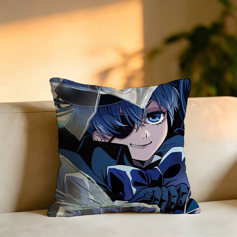 The Anime BBlack Butler Pillow Case Square DoubleSided Sofa Cushion Cover Bedroom Bedside Pillow
