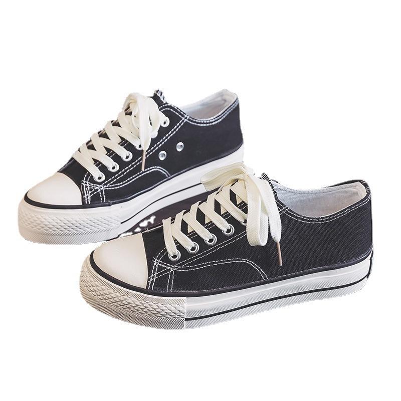 Spring platform canvas shoes women's new spring versatile casual board shoes cloth shoes small black shoes sneakers