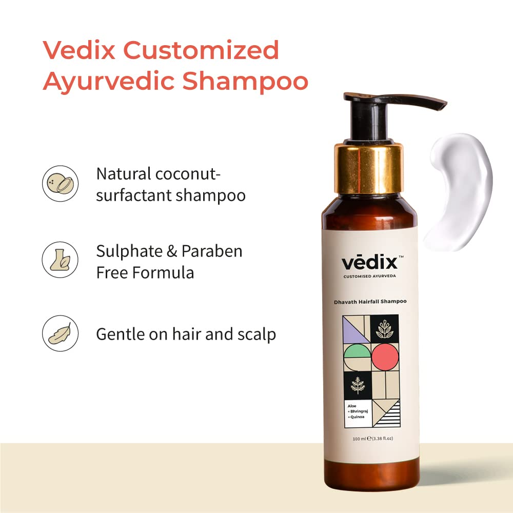 Vedix Vikleda Shampoo & Vithan Hair Growth Serum Combo For Women & Men | For Dry Hair & Hair Growth | 100ml + 40 Ml