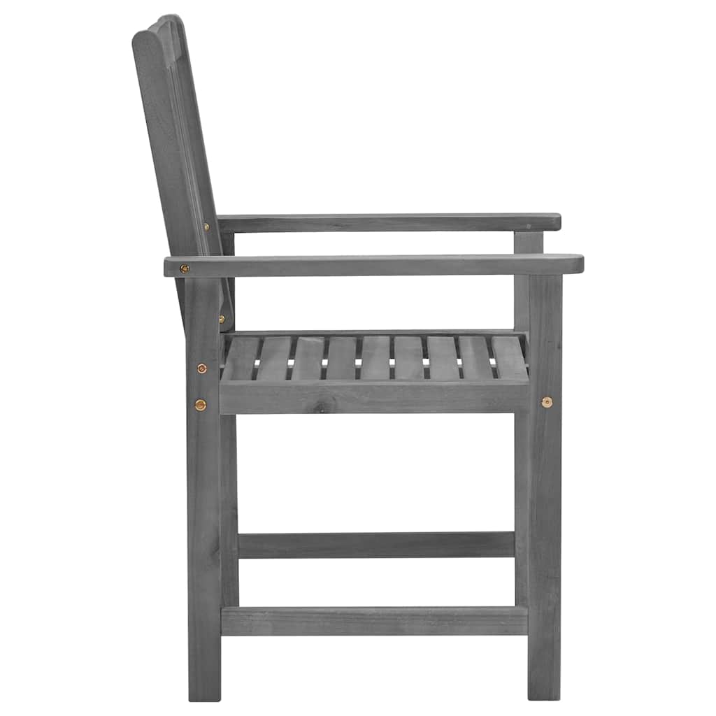 Garden Chairs with Cushions 2 pcs Grey Solid Acacia Wood