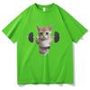 Gym Cat Sam Sulek Funny T Shirts Unisex Women Cute Kawaii Fitness Pump Cover Tshirt Male Oversized Pure Cotton Tshirt Short Sleeve