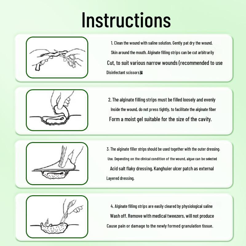 Tuo Neng Alginate Dressing for Healing Wounds: Pressure Ulcers, Bedsores, Cuts, Abrasions, Burns, Scalds, and Ulcers