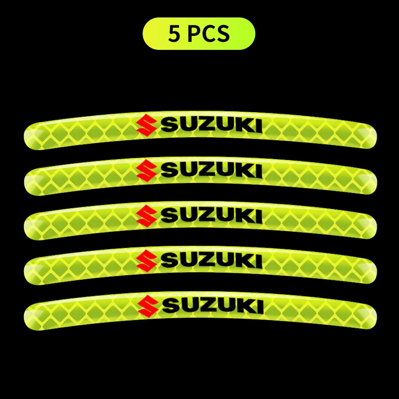 Car Wheel Tire Rim Hub Reflective Luminous Emblem Sticker Car Styling For Suzuki DZire IGNIS Grand Swift Jimny Vitara Baleno SX4 GW250 Splash Swace