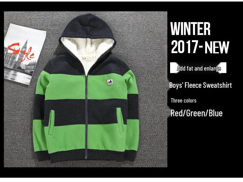 Boys' Plus Size Fleece-Lined Sweatshirt for Ages 8-16