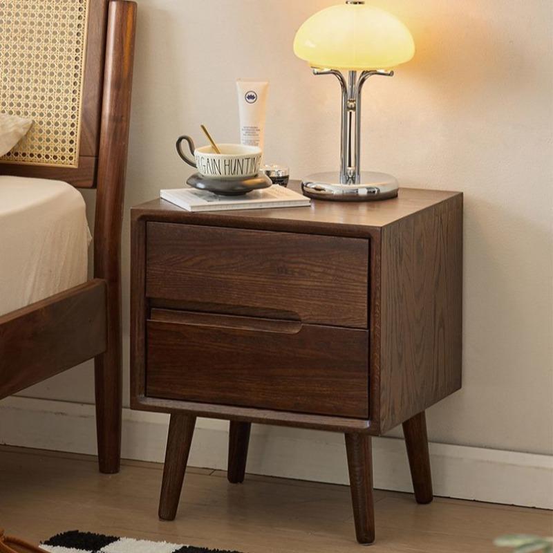 Wooden Bedside Tables Vintage Nightstands Luxury Bedroom Nightstand Aesthetic Side Bed Table with Drawers Storage Furniture