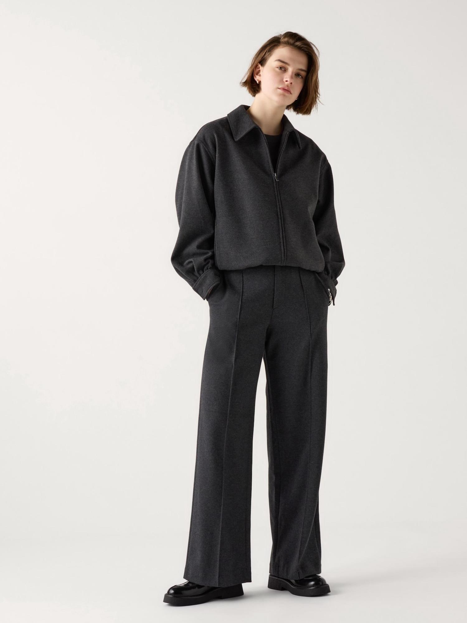 

Uniqlo Japan Brushed Jersey Wide Pants Long 08 DARK GRAY/XS