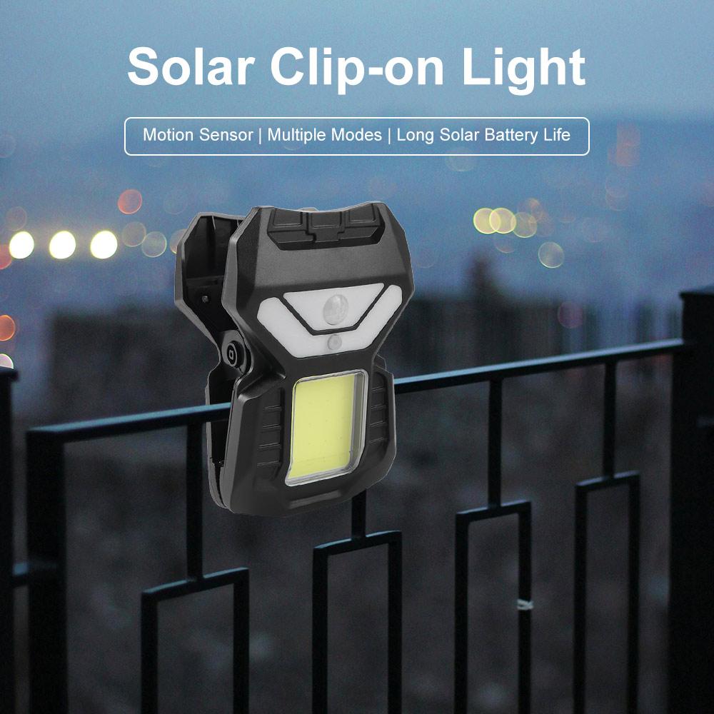 Aufsteckbare Solar-Clip-on-Lampe Bewegungssensor Gartenwandleuchte Solare Gartenleuchten Campingbeleuchtung