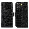 For Xiaomi Poco X7 Pro 5G Case Wallet Crocodile Texture Genuine Cow Leather Phone Cover