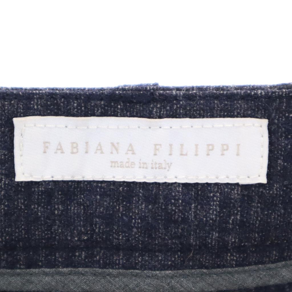 FABIANA FILIPPI made in Italy Check Pattern Wool pants S Navy system Women Used