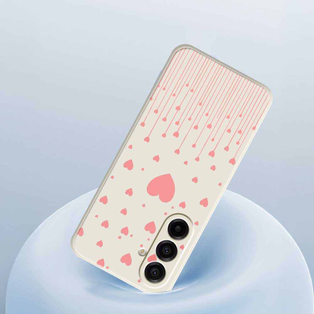 For Samsung Galaxy A17 5G Case Pink Love Pattern Printing Straight Edge TPU Phone Back Cover