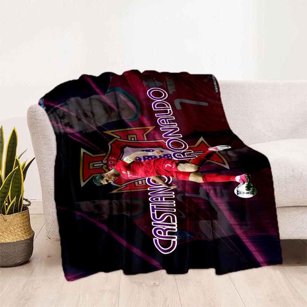 Cristiano Ronaldo Portugal Flag Blanket Soft & Cozy Great for Office Chair Bed Livingroom for All Occasions Modern Style