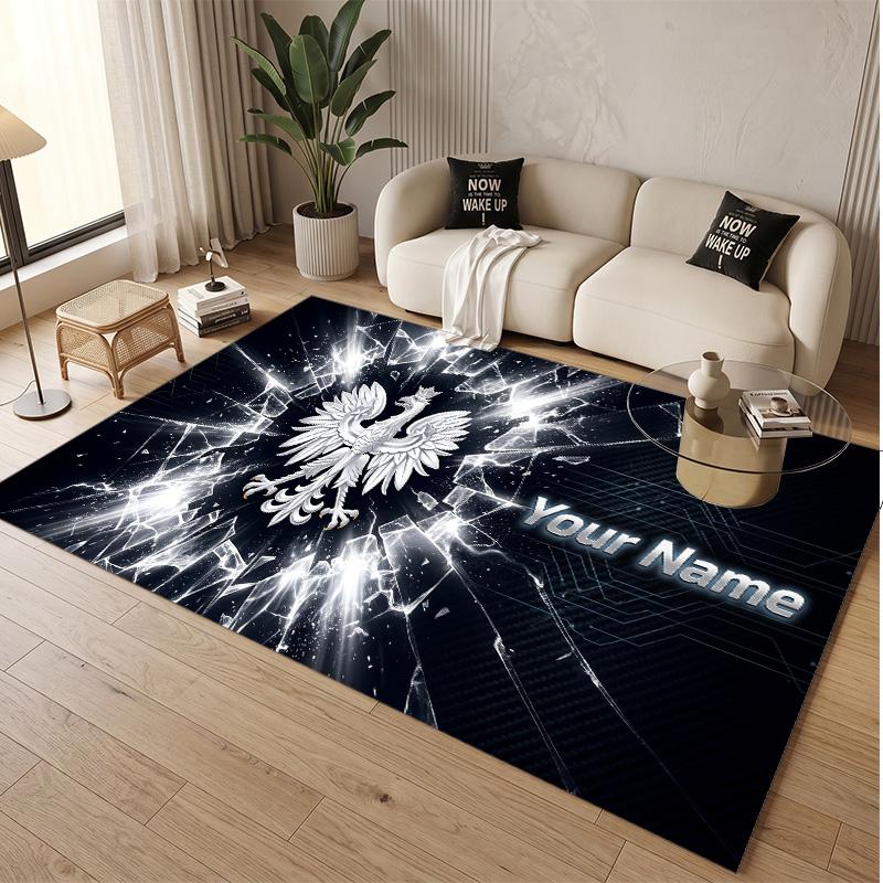 Tappeto in Velluto di Cristallo Personalizzato Modello Calcio Polonia Tappetino Antiscivolo per Pavimento