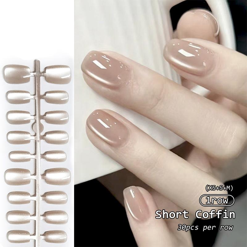 30Pcs Minimalist French Nail Tip Fake Nail Fashion Wearable False Nails Simple Full Cover Press on Nails DIY Wear Nail Tool