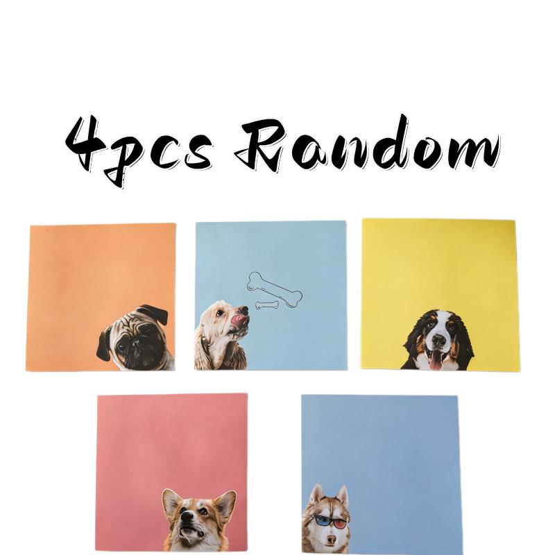 

4 Random Packs Cute Dog Sticky Notes – Corgi, Frenchie, Retriever, Poodle Memo Pads for Students
