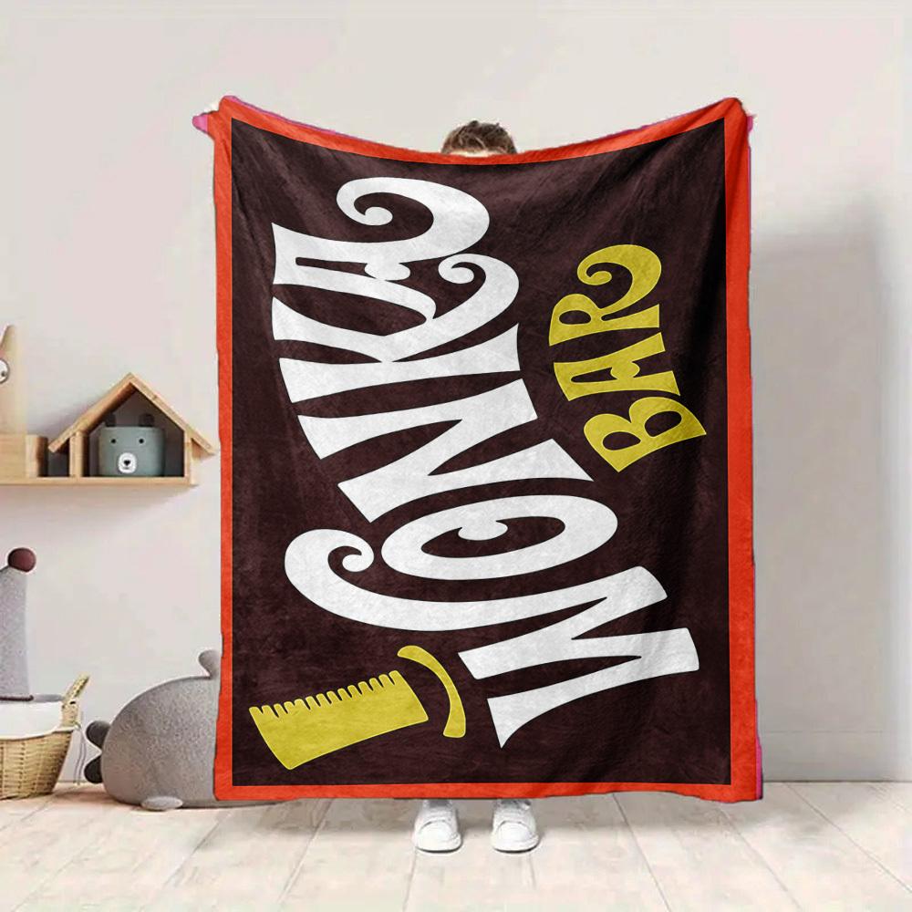 1pz Coperta in Flanella Cioccolato Wonka Morbida, Calda e Accogliente per Divano, Letto, Ufficio e Viaggio Versatile per Tutte le Stagioni Regalo, Regalo di Natale