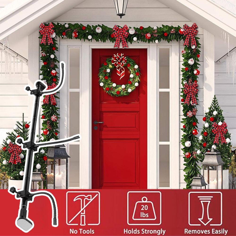 No Screws No Drilling Adjustable Garland Hanger For Door Frame, Christmas Holiday Decoration, Glue-Free, Damage Free Home Tool