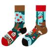 Asymmetric Colorful Christmas Cotton Socks for Couples