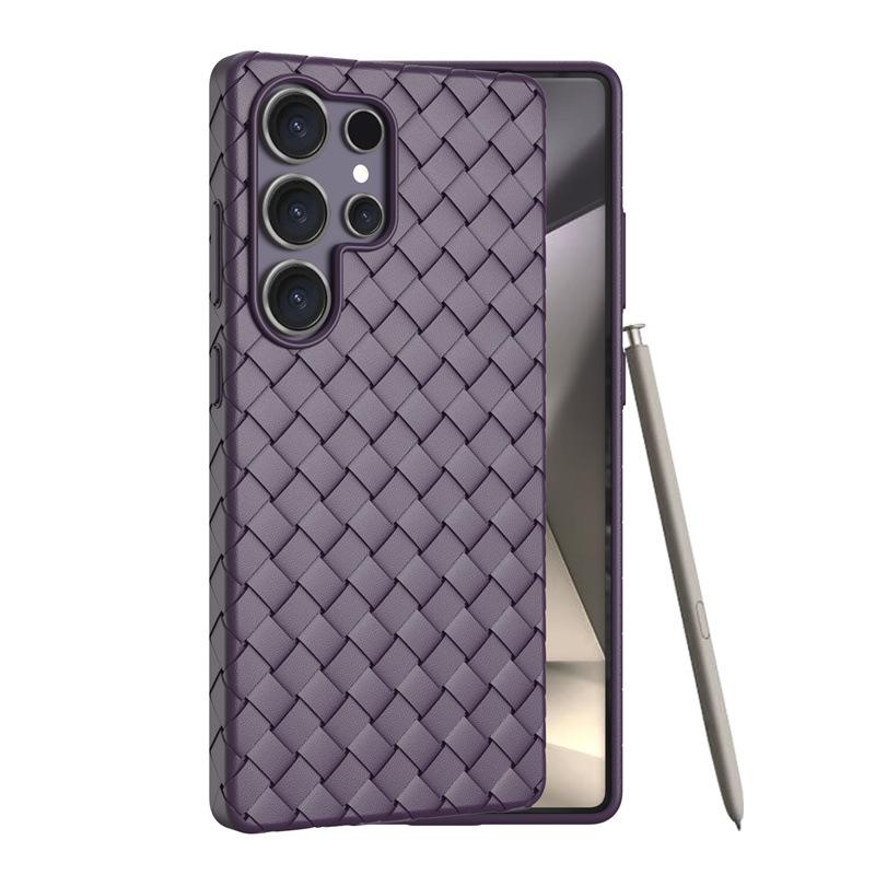 High-end business woven pattern Samsung Galaxy s11 phone case s11ultra solid color s11plus soft