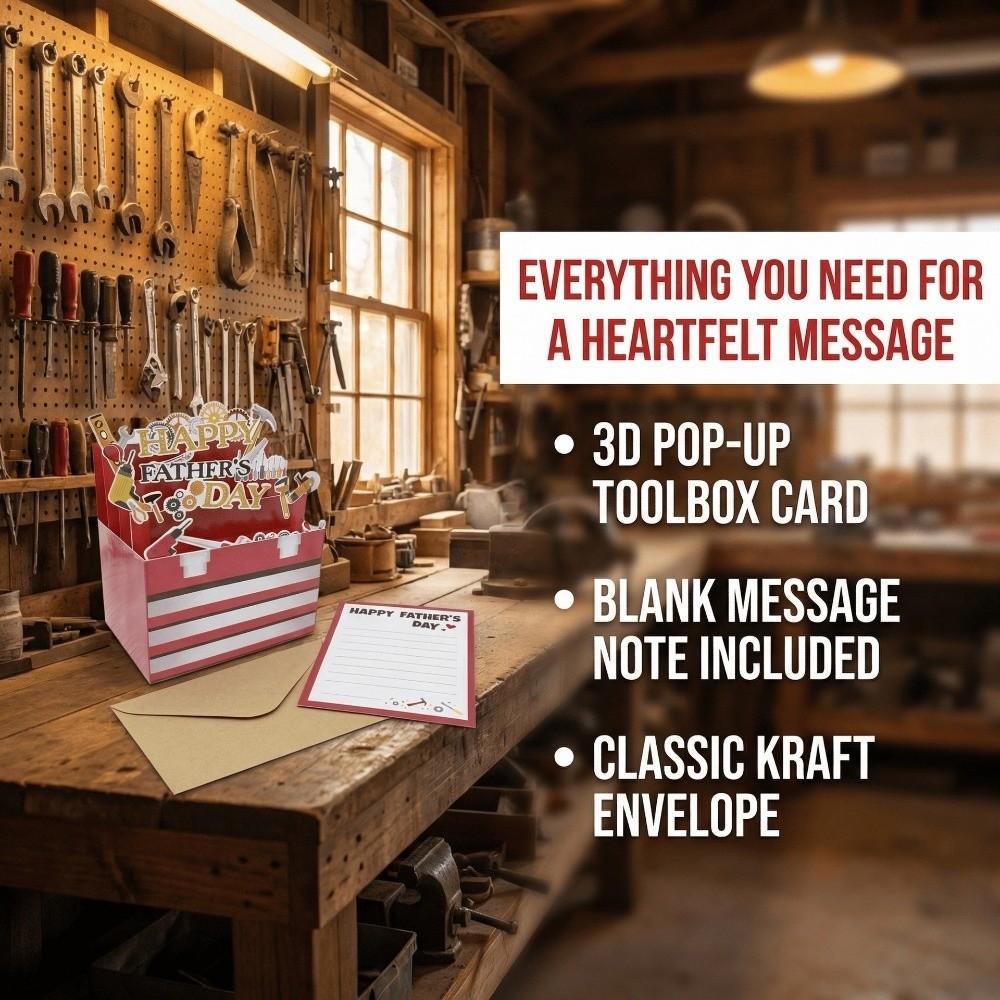 Paper Craft Toolbox Theme Card Handmade Birthday Greeting Card Universal Message Card Parents Gift