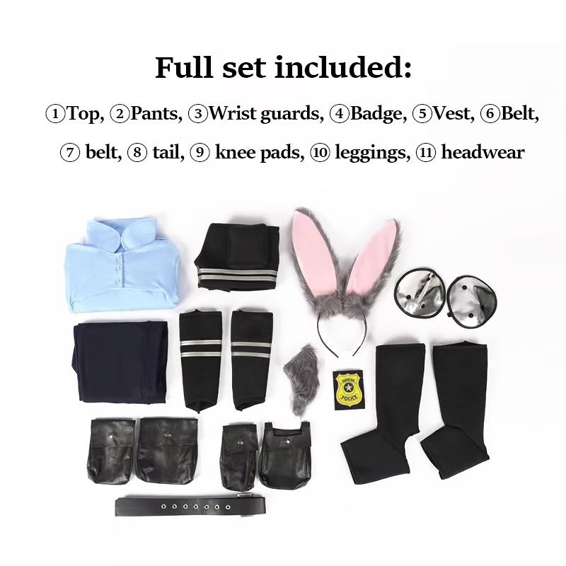 

Женский костюм для косплея Джуди Хоппс из «Зверополиса» — полный комплект униформы офицера Банни M