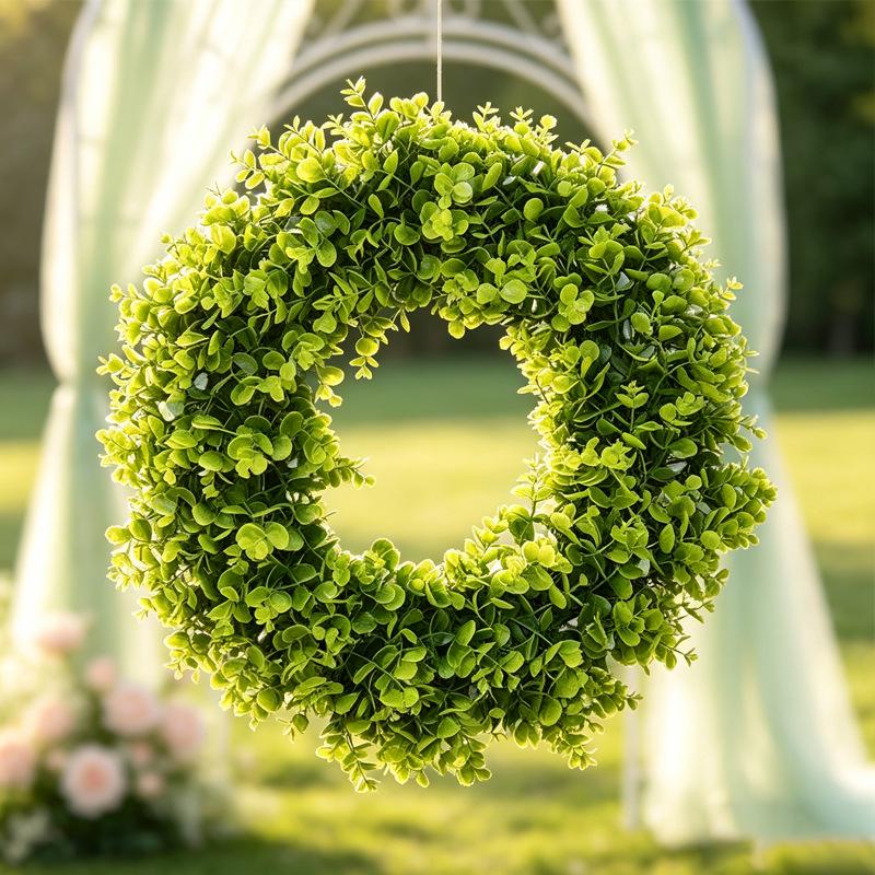 Eucalyptus Green Leaves Wreath - Spring/Summer Door & Window Hanging Decoration