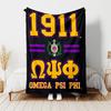 1pc Blanket Omega Psi Phi logo1 Print Design, Lightweight Blanket for Sofa, Bed- Soft &Warm, Gift for All Seasons like Christmas, Halloween