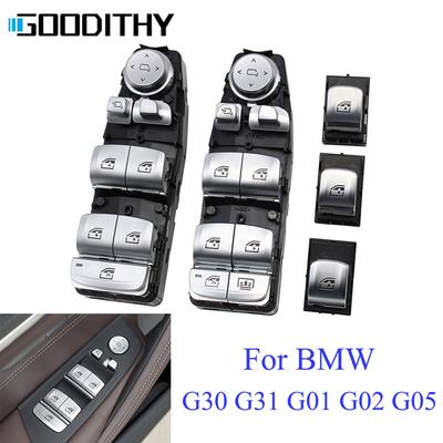 Chrome Electrical Master Power Window Lifter Switch Control Regulator Button For BMW X3 X4 X5 5 6 Series G30 G31 G32 G01 G02