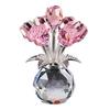 Crystal Rose Flower with Vase Artificial Rose Bouquet Ornament Romantic Gift for Valentine's Day Wedding Anniversary Table Decor