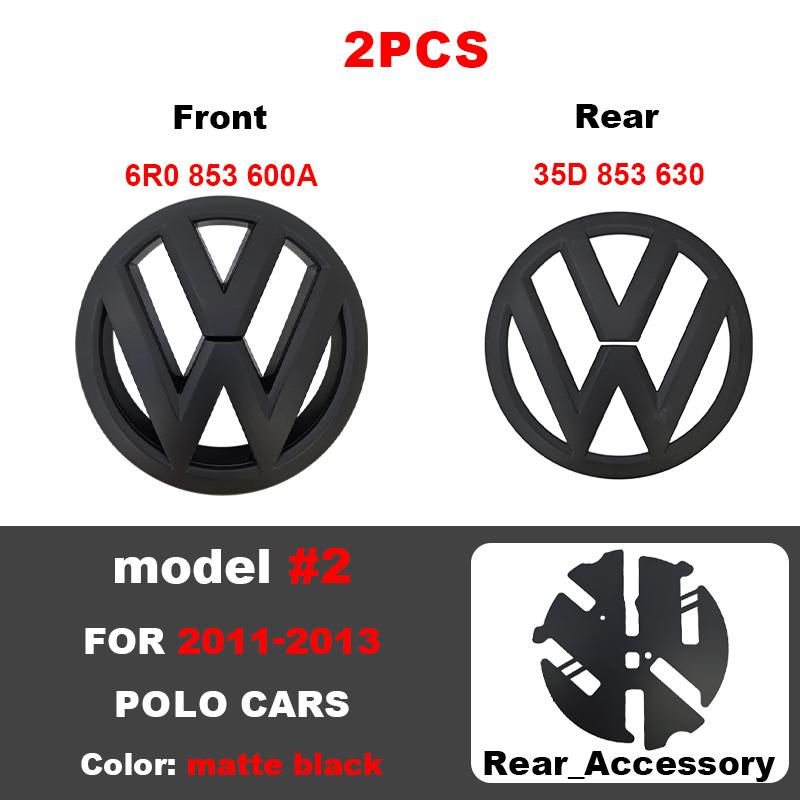 SVLHP1 For Volkswagen Polo 2011 2012 2013 6R0853600A ABS VW Car Front Logo Grille Badge Trunk Emblem Decoration Replacement Accessories