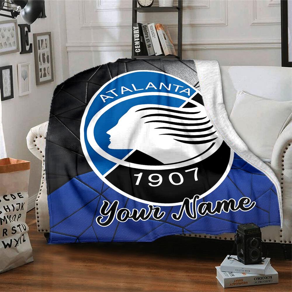 1pc Atalanta Bergame Blanket with Custom Name, Gift, for Men and Women, Soft Blanket, Good for Sofa Bed Couch Travel, Lightweight Flannel Blanket