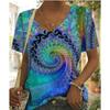 Women's Luxury T Shirts 3d Butterfly Print Short Sleeve V-neck Summer Fashion Casual Gradient Girls Pullover