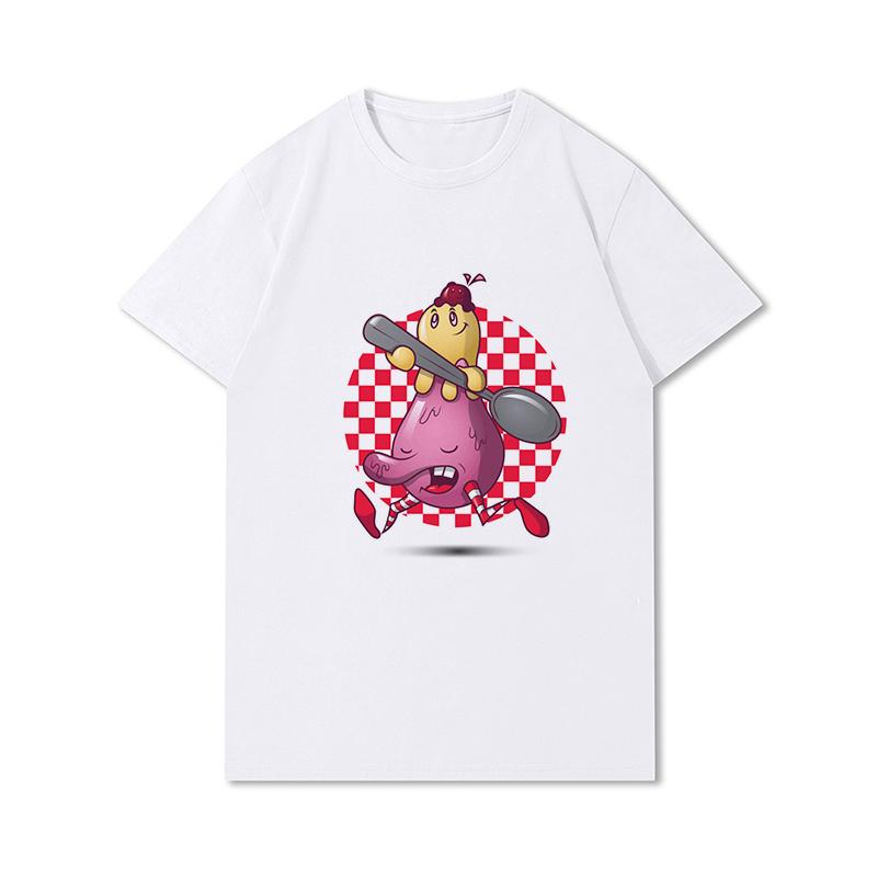 S-3XL 100 mønstre Sommerhvite T-skjorter for kvinner Trykt Uformelle korte ermer Topper O-hals T-skjorter