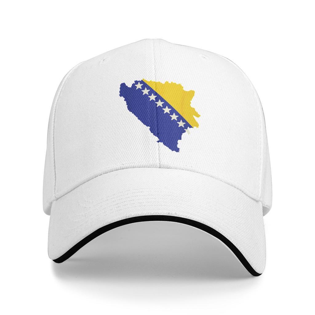 Women Unisex Bosnia and Herzegovina Flag Map Outdoor Hat Sun Baseball Caps Casual Baseball Cap Golf Hats