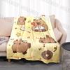 1 Stück Cartoon Cabypara Aufdruck Decke Warm Weich und Bequem Heim Reise Decke Büro Sofa Feiertagsgeschenke für Erwachsene Kinder