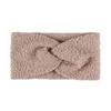 Wide-Brim Teddy Fleece Criss-Cross Headband - Solid Color Plush Yoga & Face Washing Hair Accessory.