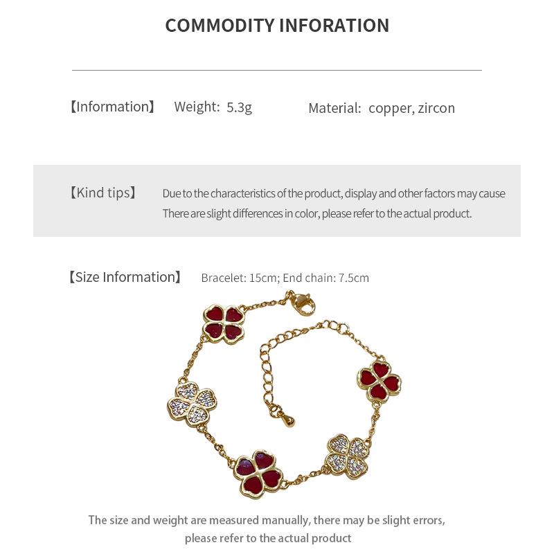 18K Gold Plated Zircon Flower Bracelet – Light Luxury, Versatile Fashion Bangle